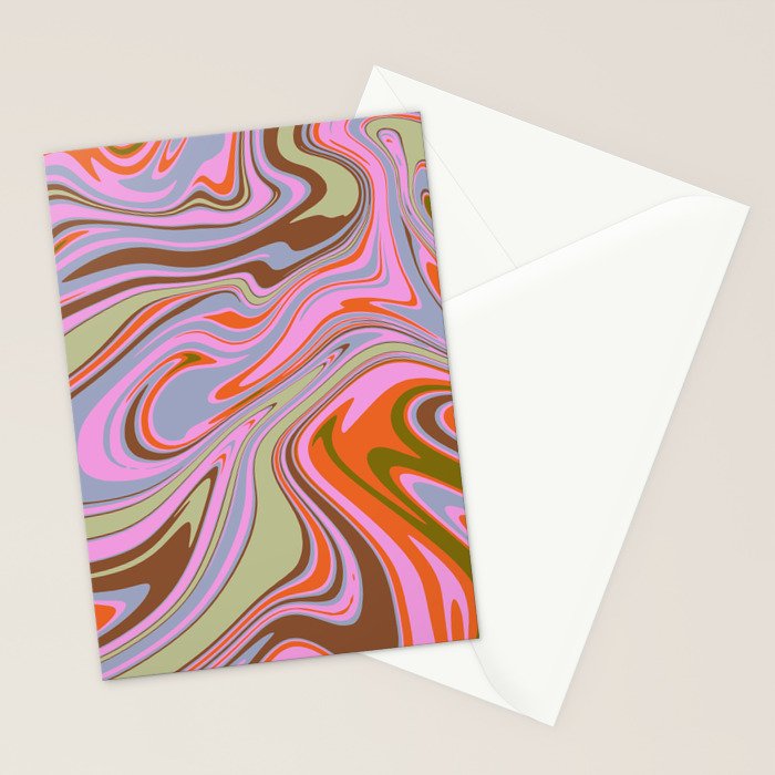 70s Psychedelic Swirl Stationery Card Gallery Image 2