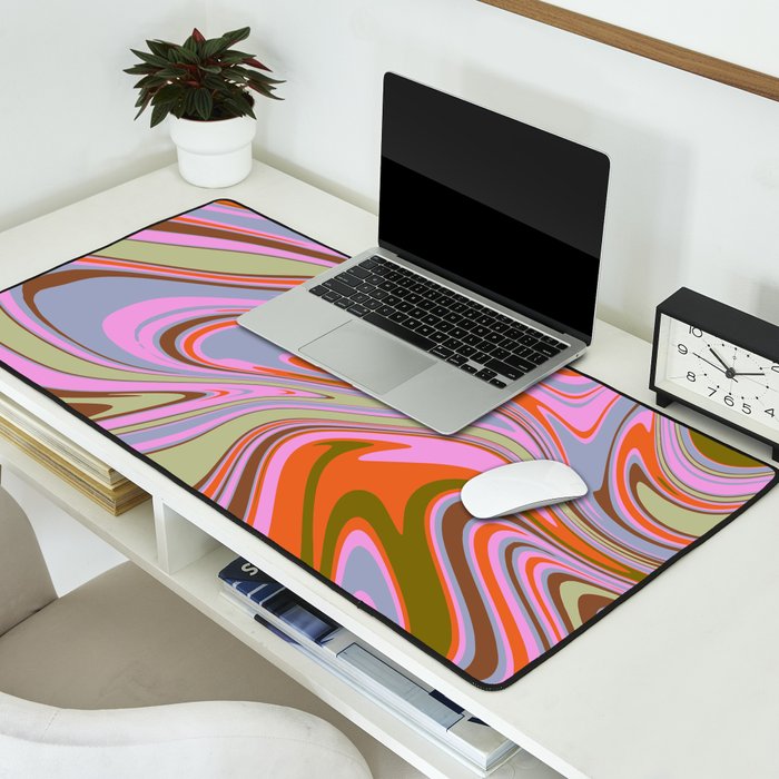 70s Psychedelic Swirl Desk Mat Gallery Image 2