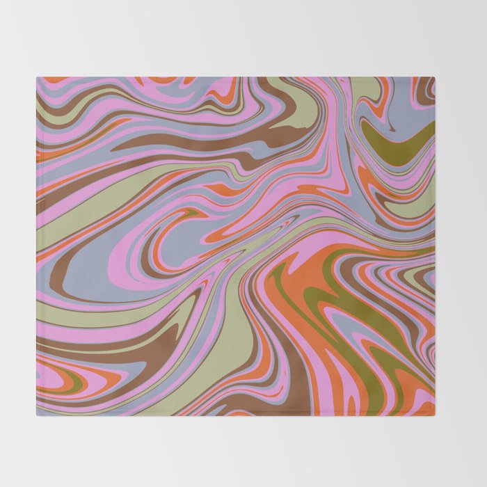 70s Psychedelic Swirl Throw Blanket Gallery Image 2