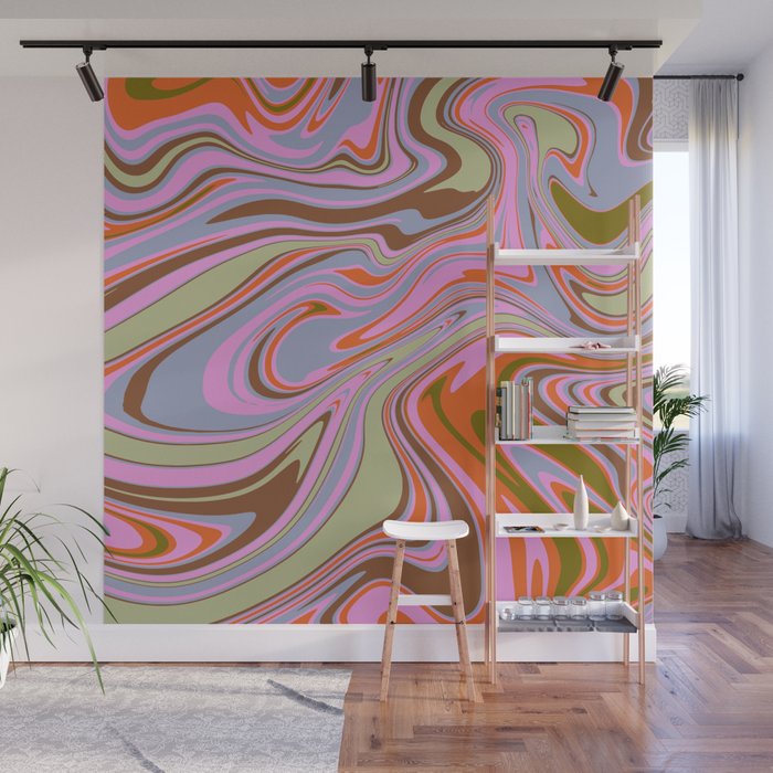 70s Psychedelic Swirl Wall Mural Gallery Image 1
