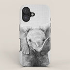 Baby Elephant - Black & White iPhone Case Gallery Image 1