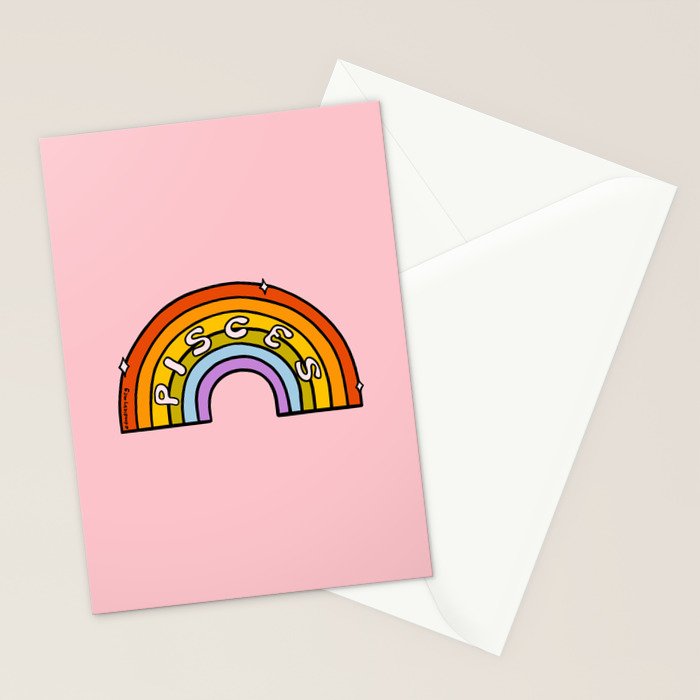 Pisces Rainbow Stationery Card Gallery Image 2