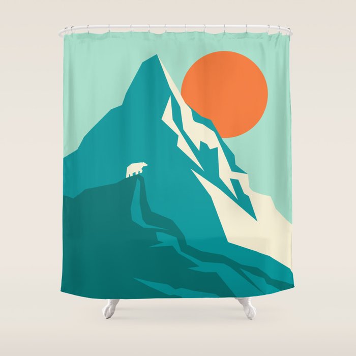 As the sun rises over the peak Shower Curtain Gallery Image 1