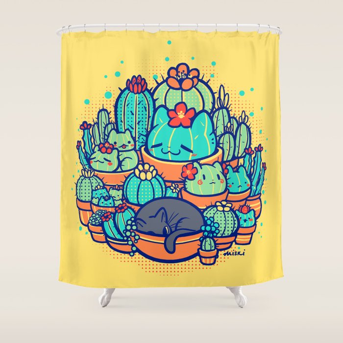 Catcus Patch Shower Curtain Gallery Image 1