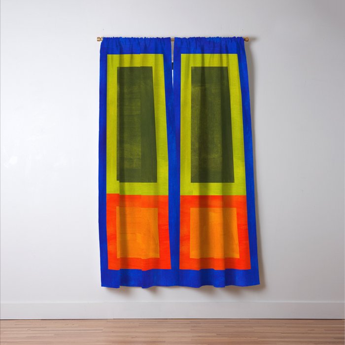 Ultramarine Blue Bloom Window Curtain Gallery Image 3