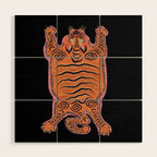 Wild Tiger Rug Wood Wall Art Gallery Image 1