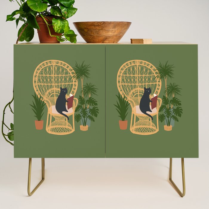 Hidden cat 51 private forest reading area rattan chair Credenza Gallery Image 1