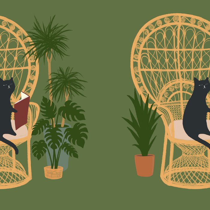 Hidden cat 51 private forest reading area rattan chair Coffee Mug Gallery Image 2
