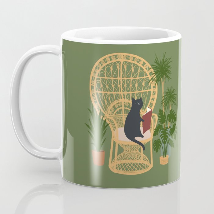 Hidden cat 51 private forest reading area rattan chair Coffee Mug Gallery Image 3