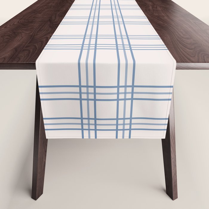Blue And Cream Gingham Table Runner Gallery Image 1