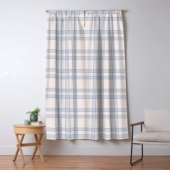 Blue And Cream Gingham Window Curtain Gallery Image 5
