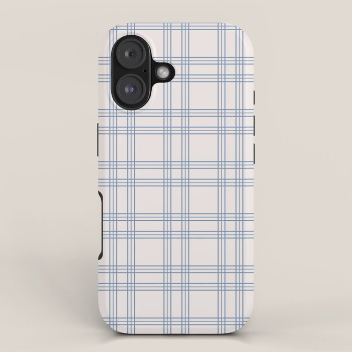 Blue And Cream Gingham iPhone Case Gallery Image 1