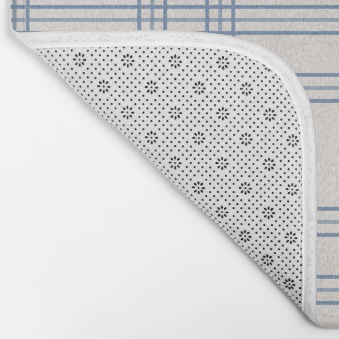 Blue And Cream Gingham Bath Mat Gallery Image 2