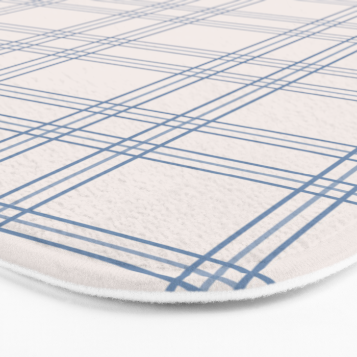 Blue And Cream Gingham Bath Mat Gallery Image 3