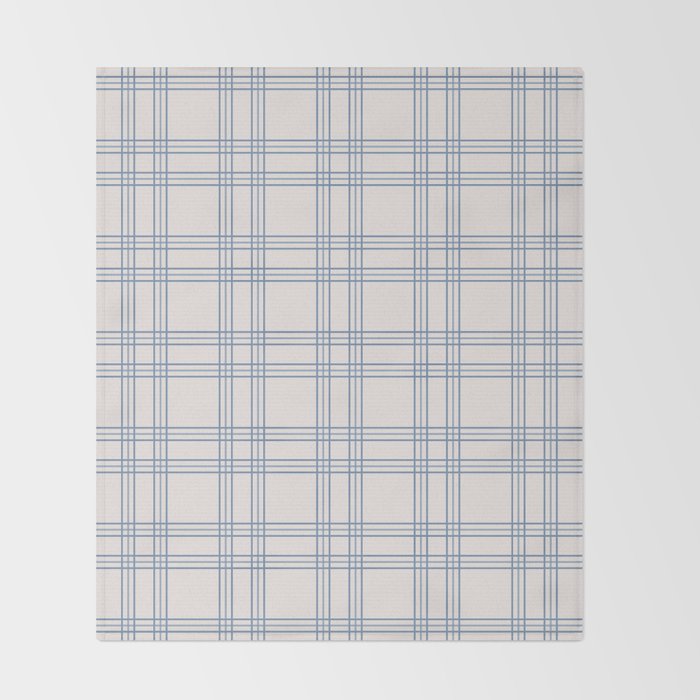 Blue And Cream Gingham Throw Blanket Gallery Image 2