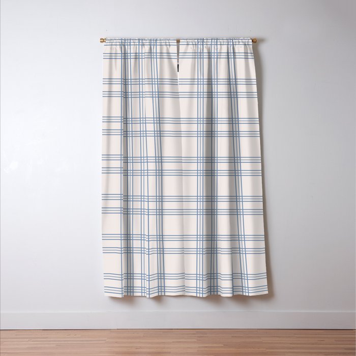Blue And Cream Gingham Window Curtain Gallery Image 3