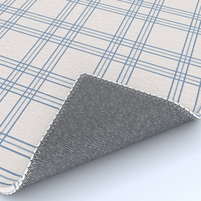Blue And Cream Gingham Rug Gallery Image 4