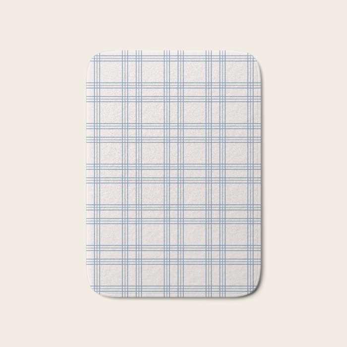 Blue And Cream Gingham Bath Mat Gallery Image 1