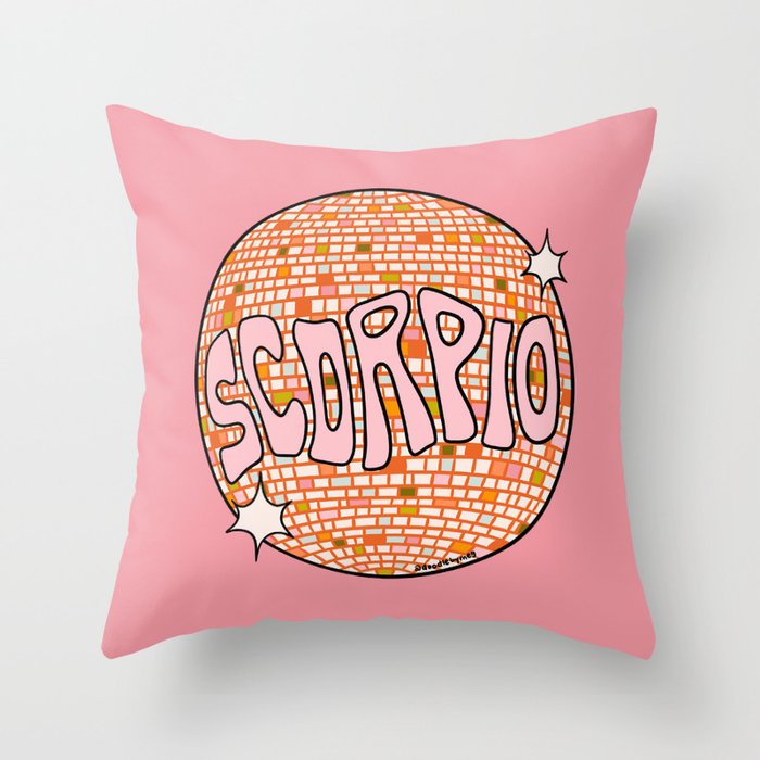 Scorpio Disco Ball Throw Pillow Gallery Image 1