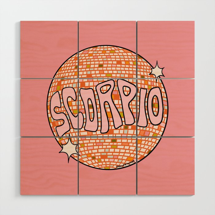 Scorpio Disco Ball Wood Wall Art Gallery Image 1