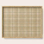 Traditional Plaid Pattern Rustic Country Style Beige Brown Serving Tray Gallery Image 1