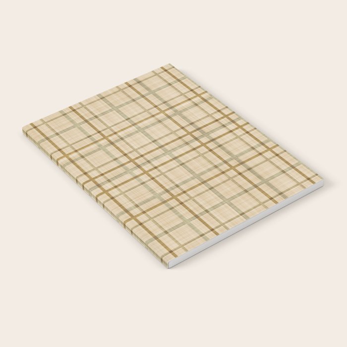 Traditional Plaid Pattern Rustic Country Style Beige Brown Notebook Gallery Image 2