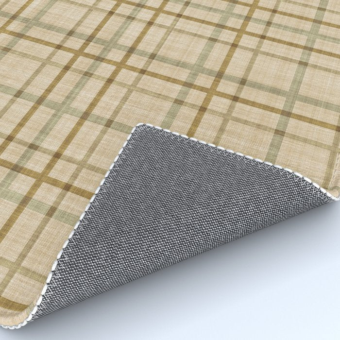 Traditional Plaid Pattern Rustic Country Style Beige Brown Rug Gallery Image 4
