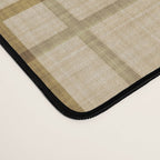 Traditional Plaid Pattern Rustic Country Style Beige Brown Desk Mat Gallery Image 4