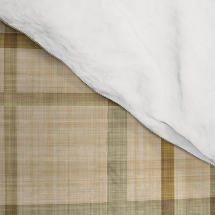 Traditional Plaid Pattern Rustic Country Style Beige Brown Comforter Gallery Image 4