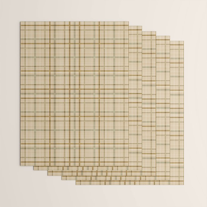 Traditional Plaid Pattern Rustic Country Style Beige Brown Wrapping Paper Gallery Image 3