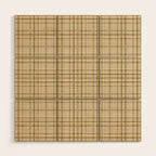 Traditional Plaid Pattern Rustic Country Style Beige Brown Wood Wall Art Gallery Image 1