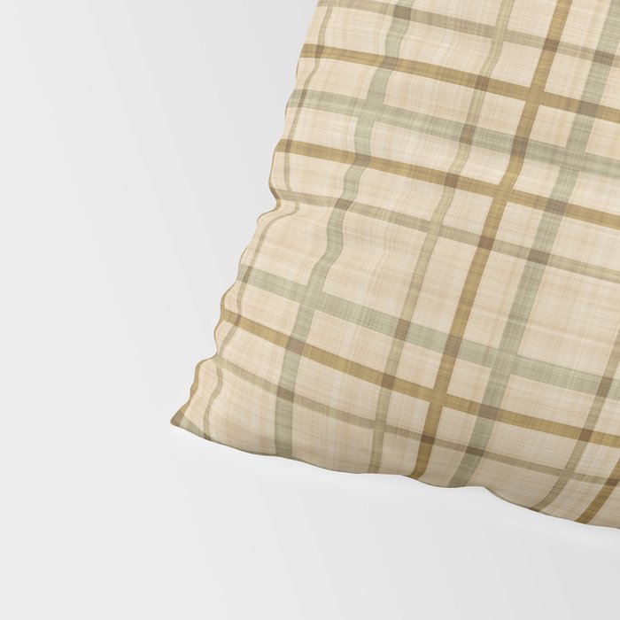 Traditional Plaid Pattern Rustic Country Style Beige Brown Pillow Sham Gallery Image 4