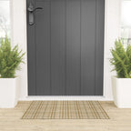 Traditional Plaid Pattern Rustic Country Style Beige Brown Welcome Mat Gallery Image 3
