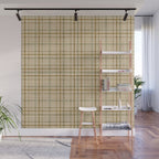 Traditional Plaid Pattern Rustic Country Style Beige Brown Wall Mural Gallery Image 1