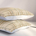 Traditional Plaid Pattern Rustic Country Style Beige Brown Pillow Sham Gallery Image 3