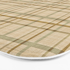 Traditional Plaid Pattern Rustic Country Style Beige Brown Bath Mat Gallery Image 3