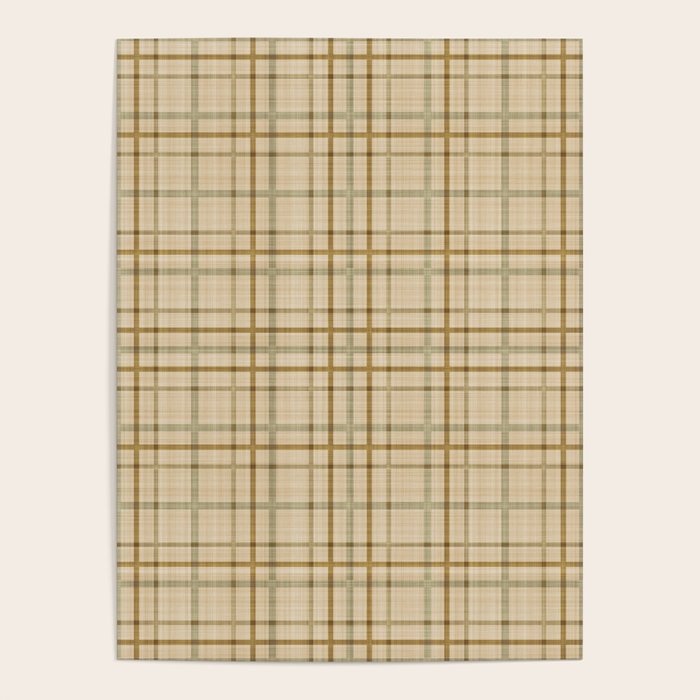 Traditional Plaid Pattern Rustic Country Style Beige Brown Poster Gallery Image 4