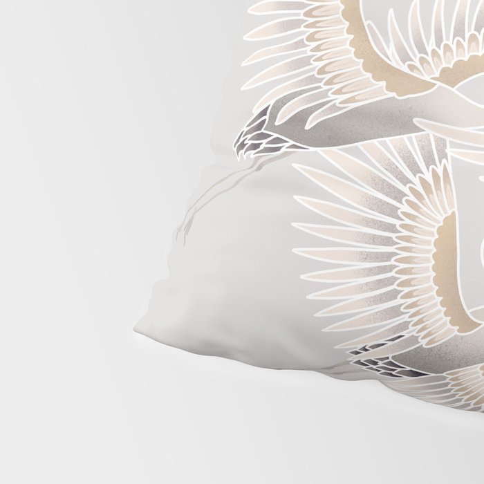 traditional Japanese cranes bright illustration Pillow Sham Gallery Image 4
