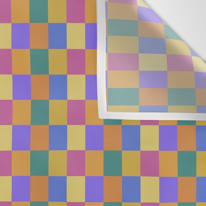 Checkered Multicolor Pattern XXII Colorful Bright Wall Tapestry Gallery Image 3