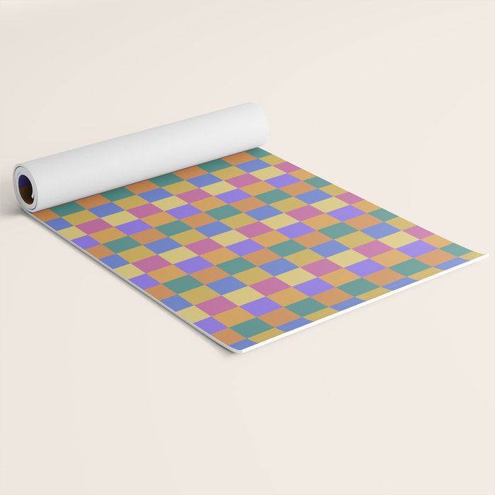 Checkered Multicolor Pattern XXII Colorful Bright Yoga Mat Gallery Image 2