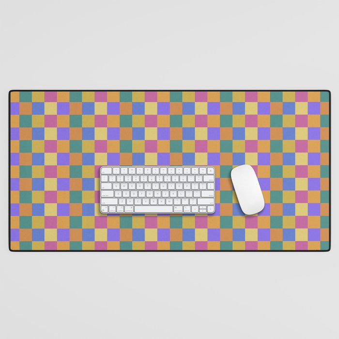 Checkered Multicolor Pattern XXII Colorful Bright Desk Mat Gallery Image 1