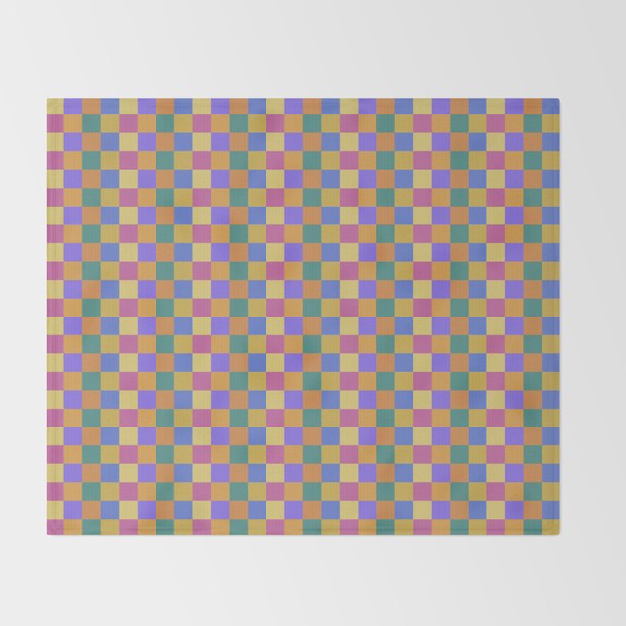 Checkered Multicolor Pattern XXII Colorful Bright Throw Blanket Gallery Image 2