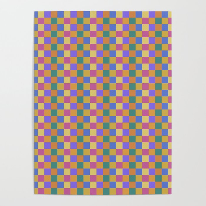 Checkered Multicolor Pattern XXII Colorful Bright Poster Gallery Image 4