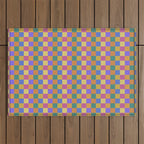 Checkered Multicolor Pattern XXII Colorful Bright Outdoor Rug Gallery Image 1