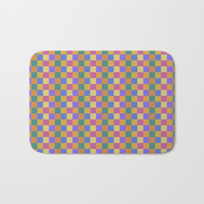 Checkered Multicolor Pattern XXII Colorful Bright Bath Mat Gallery Image 1