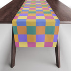 Checkered Multicolor Pattern XXII Colorful Bright Table Runner Gallery Image 1