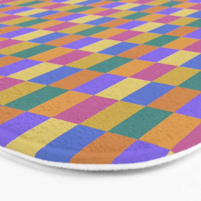 Checkered Multicolor Pattern XXII Colorful Bright Bath Mat Gallery Image 3