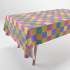 Checkered Multicolor Pattern XXII Colorful Bright Tablecloth Gallery Image 1