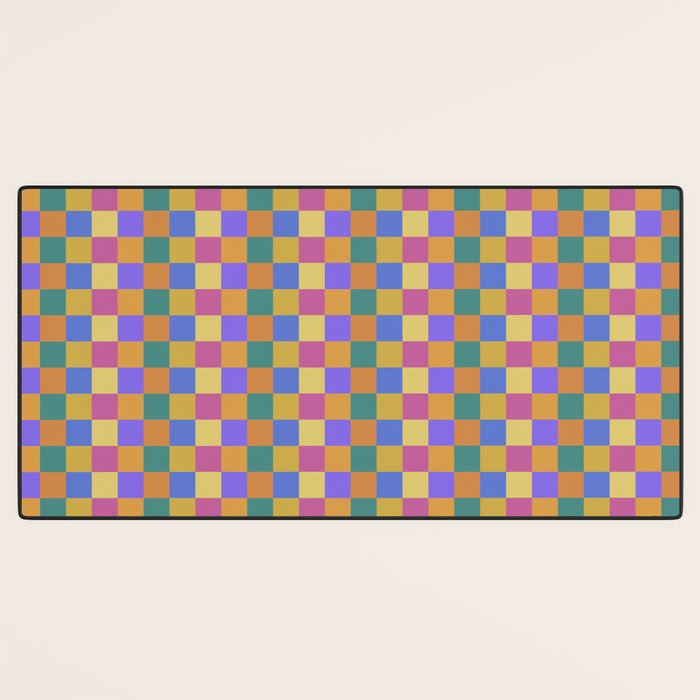 Checkered Multicolor Pattern XXII Colorful Bright Desk Mat Gallery Image 3