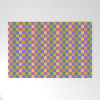 Checkered Multicolor Pattern XXII Colorful Bright Welcome Mat Gallery Image 1